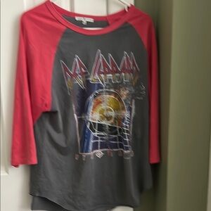 Junk Food Clothing Red and Gray Long Sleeve Tee